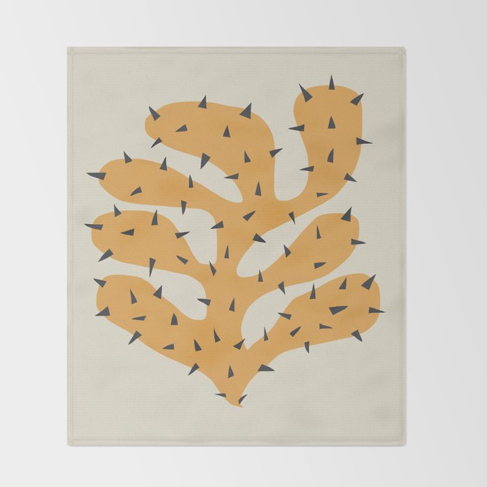 Matisse Inspired Orange Shape Throw Blanket Gallery Image 2