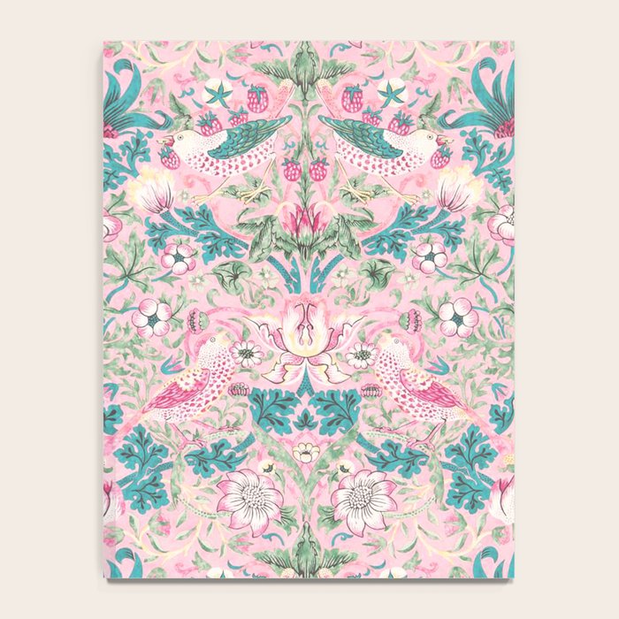William Morris Strawberry Thief Candy Pink Teal Notebook Gallery Image 4