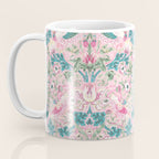 William Morris Strawberry Thief Candy Pink Teal Coffee Mug Gallery Image 3