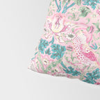 William Morris Strawberry Thief Candy Pink Teal Pillow Sham Gallery Image 4