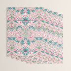 William Morris Strawberry Thief Candy Pink Teal Wrapping Paper Gallery Image 3