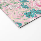 William Morris Strawberry Thief Candy Pink Teal Welcome Mat Gallery Image 2