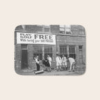 Men Playing Golf, Vintage Black and White Art Bath Mat Gallery Image 1