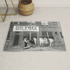 Men Playing Golf, Vintage Black and White Art Rug Gallery Image 1