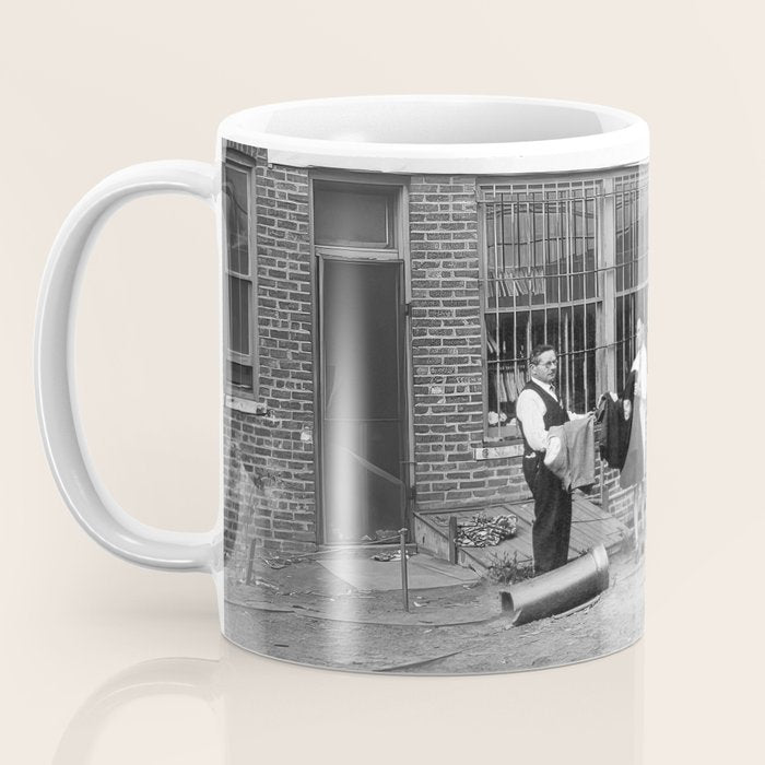 Men Playing Golf, Vintage Black and White Art Coffee Mug Gallery Image 3