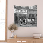 Men Playing Golf, Vintage Black and White Art Wall Tapestry Gallery Image 2
