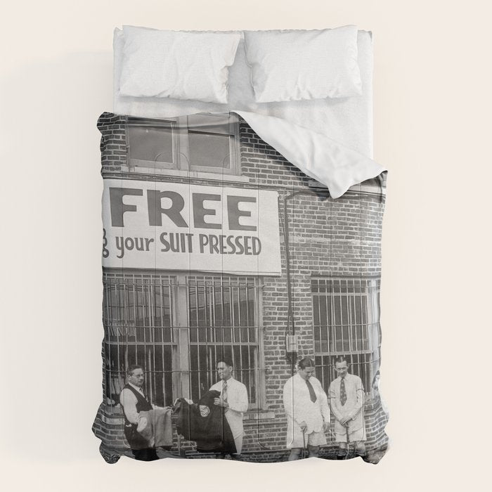 Men Playing Golf, Vintage Black and White Art Comforter Gallery Image 6