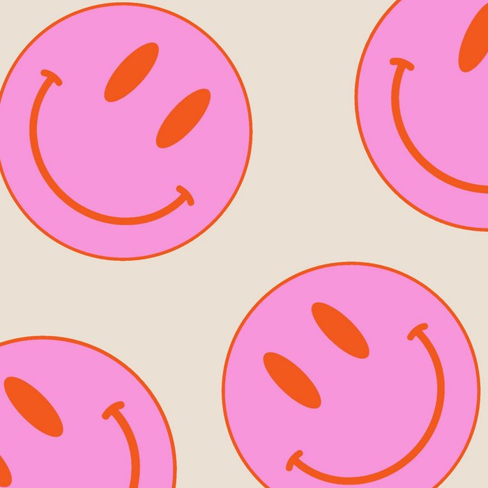 Keep Smiling! - Large Pink and Beige Smiley Face Pattern Coffee Mug Gallery Image 2