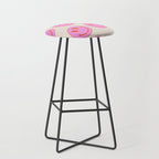 Keep Smiling! - Large Pink and Beige Smiley Face Pattern Stool Gallery Image 1