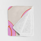Keep Smiling! - Large Pink and Beige Smiley Face Pattern Throw Blanket Gallery Image 3