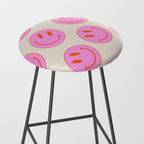 Keep Smiling! - Large Pink and Beige Smiley Face Pattern Stool Gallery Image 2