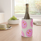 Keep Smiling! - Large Pink and Beige Smiley Face Pattern Wine Chiller Gallery Image 4