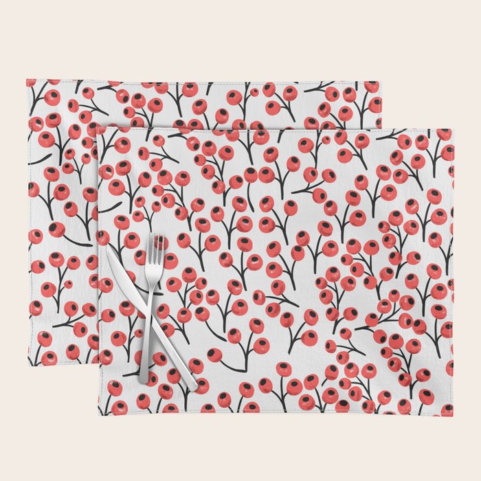 Christmas red fruit - pattern no 4 Placemat Gallery Image 1