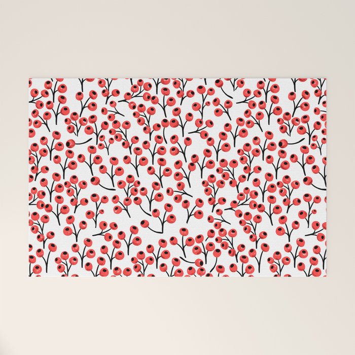 Christmas red fruit - pattern no 4 Welcome Mat Gallery Image 1