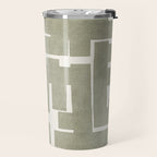 Neutral Olive Green Abstract Artwork  Travel Mug Gallery Image 2