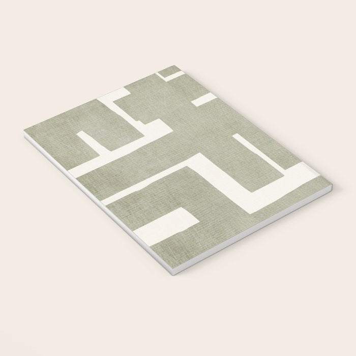 Neutral Olive Green Abstract Artwork  Notebook Gallery Image 3