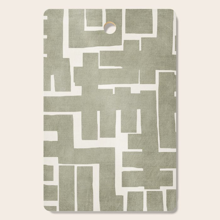 Neutral Olive Green Abstract Artwork  Cutting Board Gallery Image 1