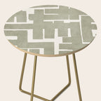 Neutral Olive Green Abstract Artwork  Side Table Gallery Image 2