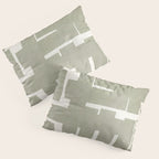 Neutral Olive Green Abstract Artwork  Pillow Sham Gallery Image 3