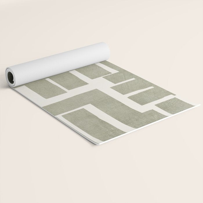 Neutral Olive Green Abstract Artwork  Yoga Mat Gallery Image 2