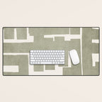 Neutral Olive Green Abstract Artwork  Desk Mat Gallery Image 1