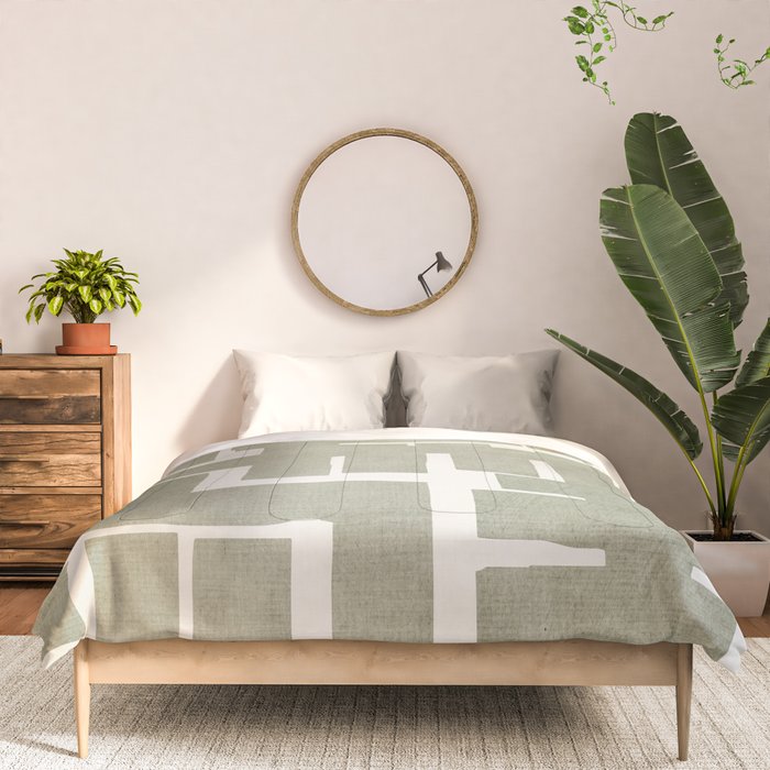 Neutral Olive Green Abstract Artwork  Comforter Gallery Image 3