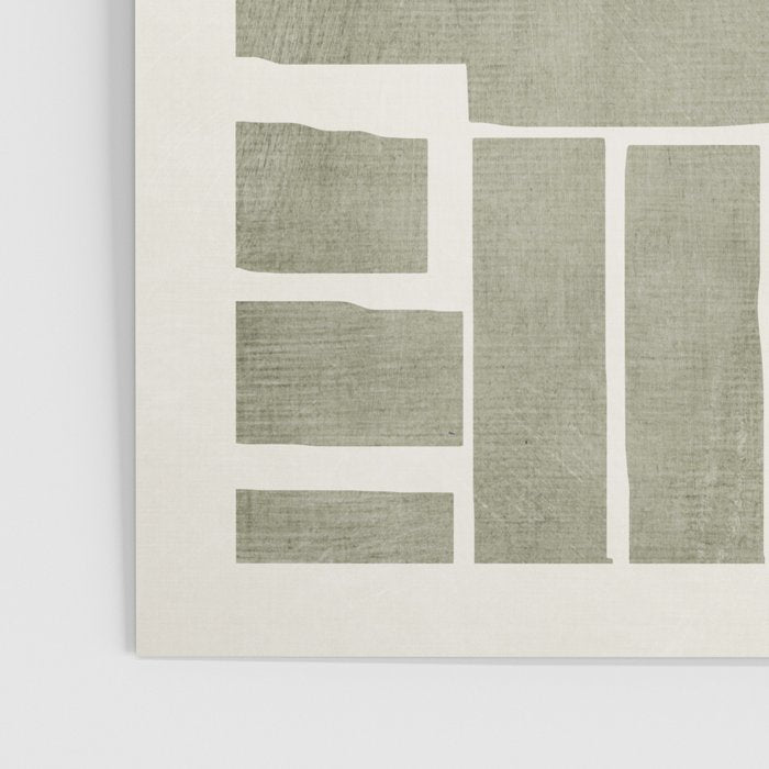 Neutral Olive Green Abstract Artwork  Poster Gallery Image 3