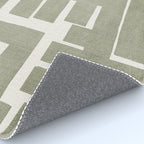 Neutral Olive Green Abstract Artwork  Rug Gallery Image 4