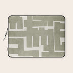 Neutral Olive Green Abstract Artwork  Laptop Sleeve Gallery Image 1
