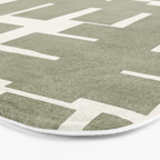 Neutral Olive Green Abstract Artwork  Bath Mat Gallery Image 3