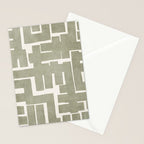 Neutral Olive Green Abstract Artwork  Stationery Card Gallery Image 2