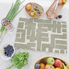 Neutral Olive Green Abstract Artwork  Cutting Board Gallery Image 2