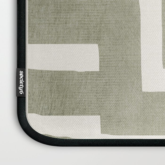 Neutral Olive Green Abstract Artwork  Laptop Sleeve Gallery Image 3