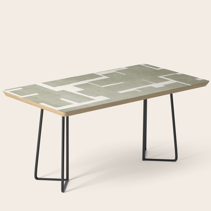 Neutral Olive Green Abstract Artwork  Coffee Table Gallery Image 1
