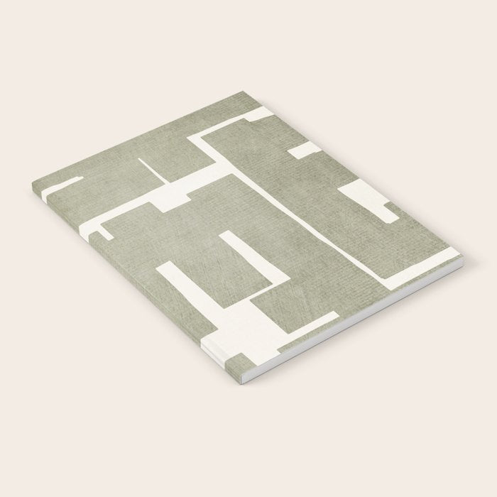 Neutral Olive Green Abstract Artwork  Notebook Gallery Image 2