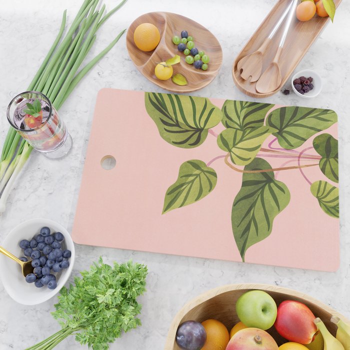 Upstart Pink and Green Houseplant Cutting Board Gallery Image 2