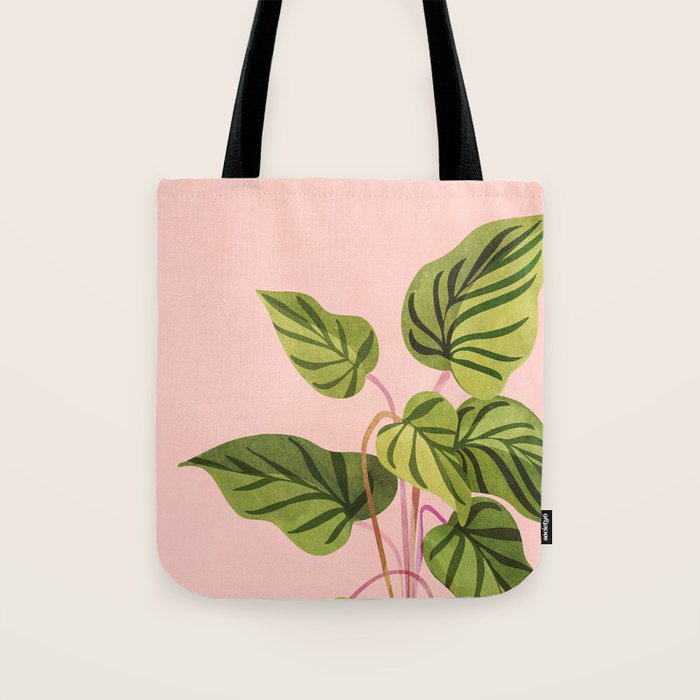Upstart Pink and Green Houseplant Tote Bag Gallery Image 1