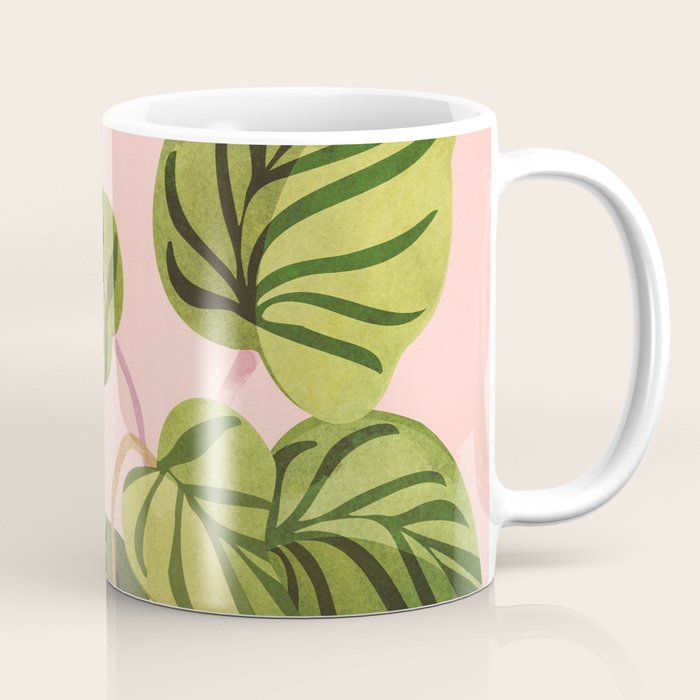 Upstart Pink and Green Houseplant Coffee Mug Gallery Image 1
