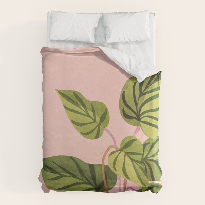 Upstart Pink and Green Houseplant Duvet Cover Gallery Image 6
