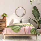 Upstart Pink and Green Houseplant Comforter Gallery Image 3