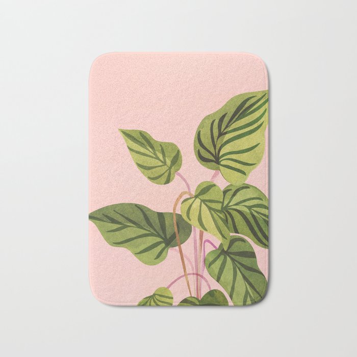 Upstart Pink and Green Houseplant Bath Mat Gallery Image 1