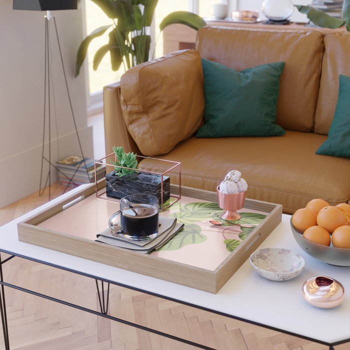 Upstart Pink and Green Houseplant Serving Tray Gallery Image 2