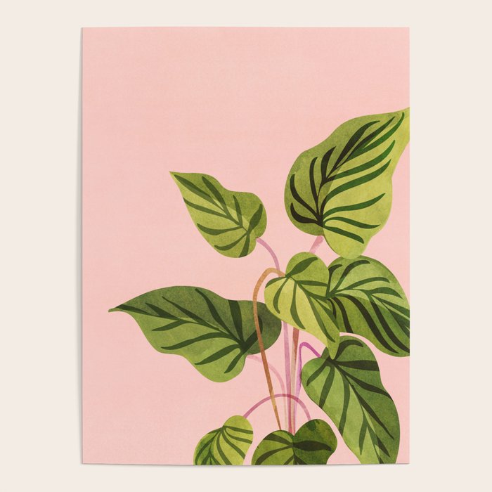 Upstart Pink and Green Houseplant Poster Gallery Image 1