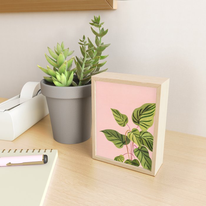 Upstart Pink and Green Houseplant Mini Art Print Gallery Image 2