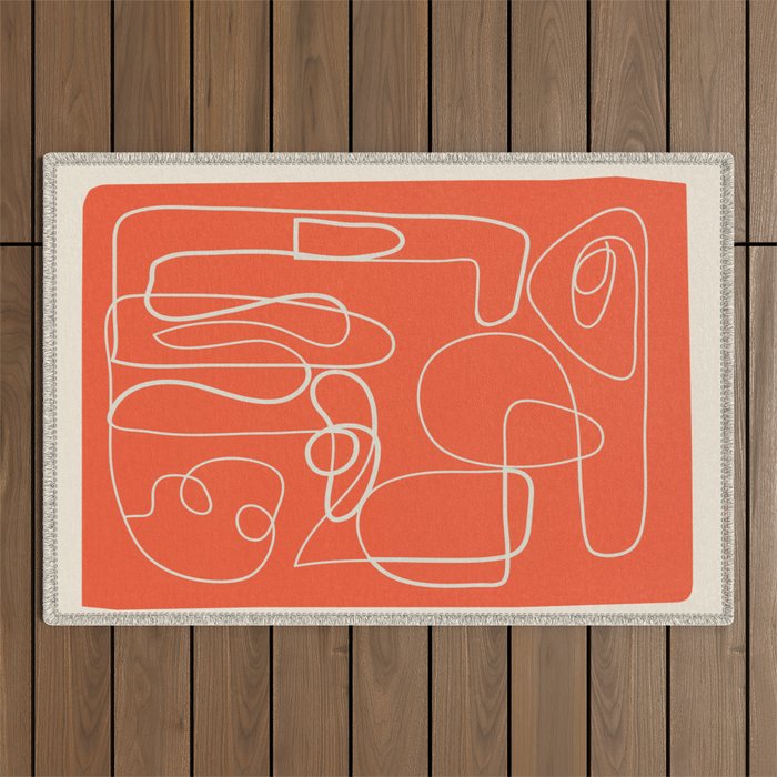 Lines in Space 4 Outdoor Rug Gallery Image 1
