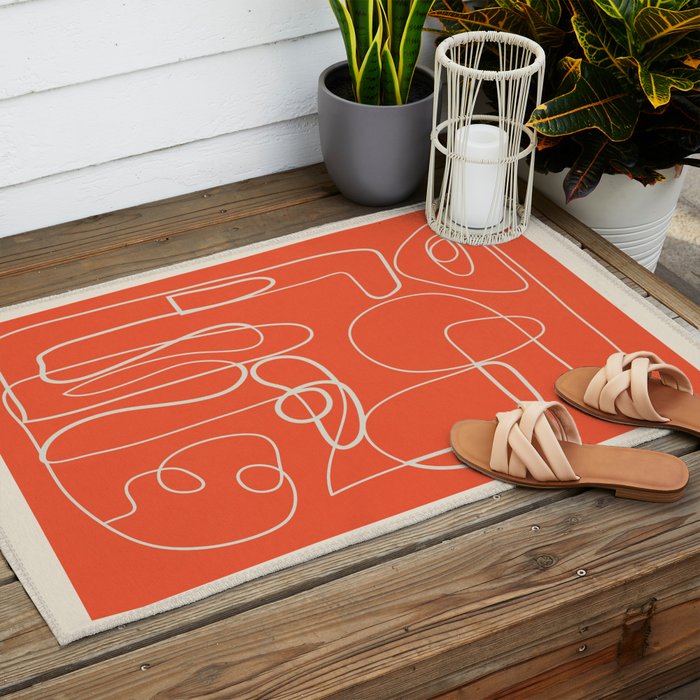 Lines in Space 4 Outdoor Rug Gallery Image 2