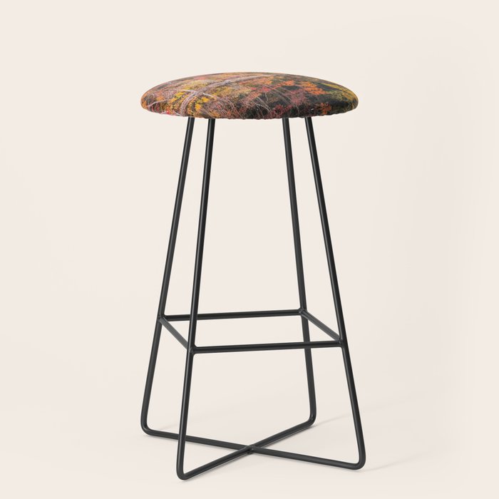 Autumn Reflections, Woodland Lake in Fall Forest Stool Gallery Image 1