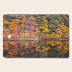Autumn Reflections, Woodland Lake in Fall Forest Cutting Board Gallery Image 1