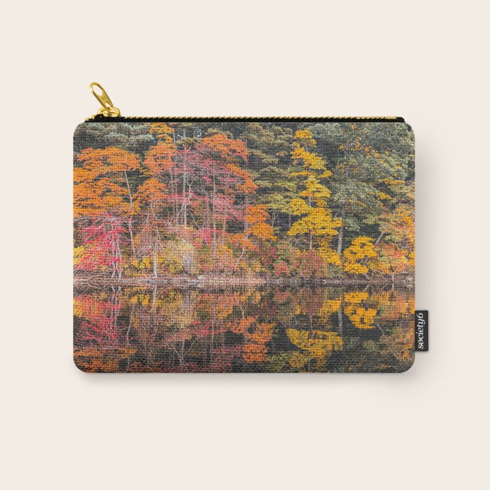 Autumn Reflections, Woodland Lake in Fall Forest Carry All Pouch Gallery Image 1