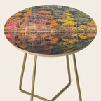 Autumn Reflections, Woodland Lake in Fall Forest Side Table Gallery Image 2